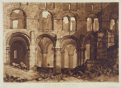 Holy Island Cathedral, gravada por Charles Turner (1773-1857) 1808 (gravura) de Joseph Mallord William (after) Turner