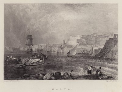 Malta (cor litho) de Joseph Mallord William (after) Turner