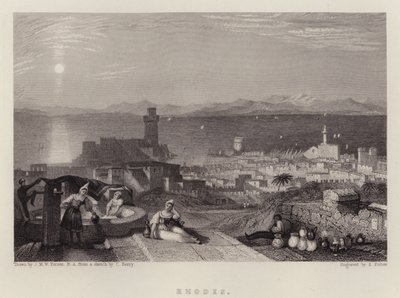 Rodes (cor litho) de Joseph Mallord William (after) Turner