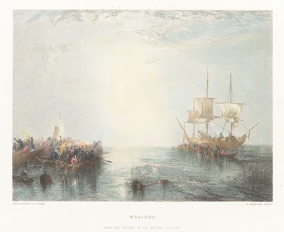 Baleeiros. Da imagem na Galeria Nacional de Joseph Mallord William (after) Turner