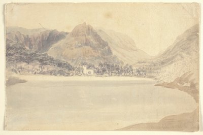 Grassmere Lake and Church (aguarela sobre lápis sobre papel) de Joseph Mallord William (attr.to) Turner