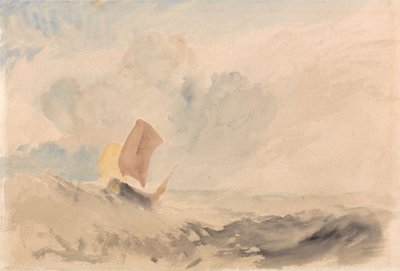 Uma marinha - Mar agitado com um barco de pesca de Joseph Mallord William Turner