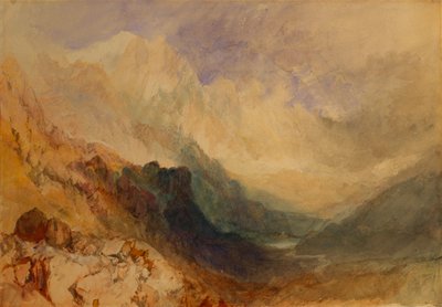 Um vale alpino, provavelmente o Val d "Aosta de Joseph Mallord William Turner