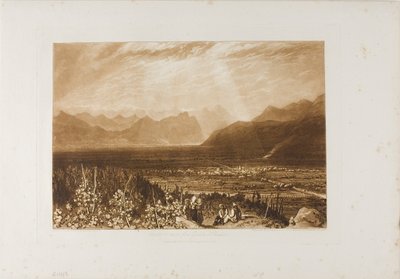 Cadeia de Alpes de Grenoble a Chamberi, placa 40 do Liber Studiorum de Joseph Mallord William Turner