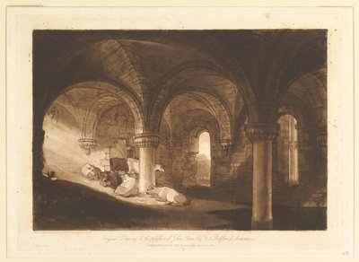Cripta da abadia de Kirkstall Liber Studiorum, parte VIII, placa 39, 11 de fevereiro de 1812. de Joseph Mallord William Turner