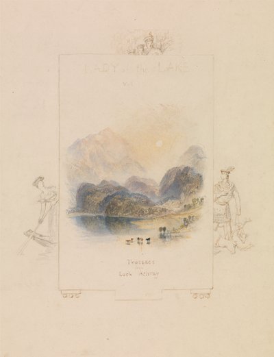Desenho para uma Ilustração para a "Senhora do Lago" de Walter Scott, Loch Achray de Joseph Mallord William Turner