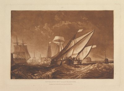 Entrada do porto de Calais, Liber Studiorum, parte XI, placa 55, 1º de janeiro de 1816. de Joseph Mallord William Turner