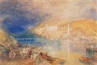 Heidelberg: Pôr do sol, c.1840-42 (aguarela e cor de corpo sobre papel) de Joseph Mallord William Turner