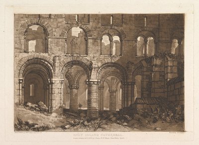 Catedral da Ilha Santa Liber Studiorum, parte III, chapa 11, 20 de fevereiro de 1808. de Joseph Mallord William Turner