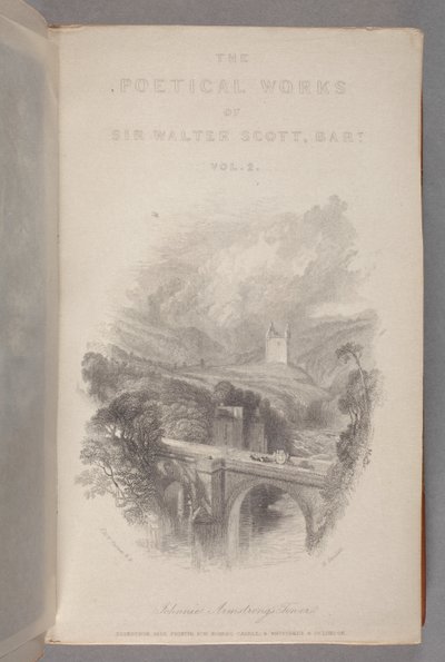 A Torre de Johnnie Armstrong como encadernada no Vol. II de The Poetical Works of Sir Walter Scott de Joseph Mallord William Turner