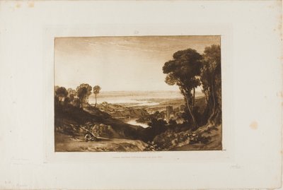 Junção de Severn e Wye, placa 28 do Liber Studiorum de Joseph Mallord William Turner