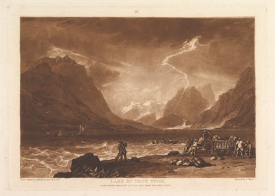 Lago de Thun, Swiss Liber Studiorum, parte III, placa 15, 10 de junho de 1808. de Joseph Mallord William Turner