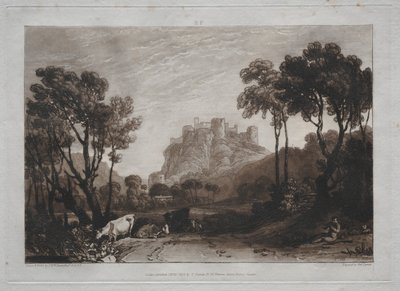 Liber Studiorum: o castelo acima dos prados. de Joseph Mallord William Turner