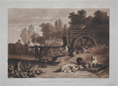 Liber Studiorum: o pátio com o galo. de Joseph Mallord William Turner