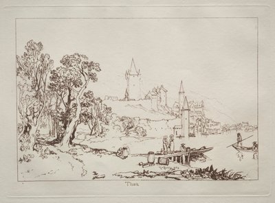 Estudos do livro: a cidade de Thun, Suíça. de Joseph Mallord William Turner