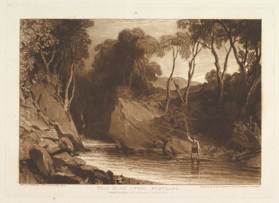 Perto de Blair Athol, Escócia Liber Studiorum, parte VI, chapa 30, 1º de junho de 1811. de Joseph Mallord William Turner