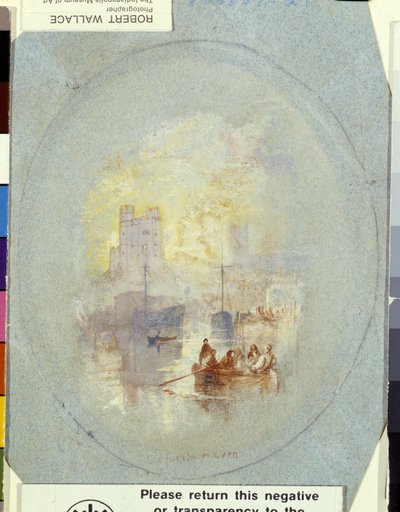 Orford Haven (guache reforçada com caneta e tinta sobre papel azul) de Joseph Mallord William Turner