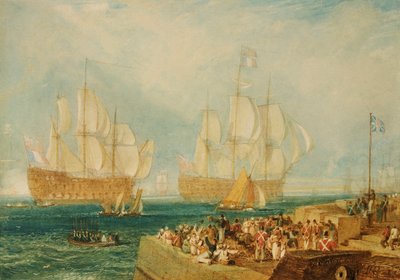 Porto de Plymouth: reboque em prêmios franceses de Joseph Mallord William Turner
