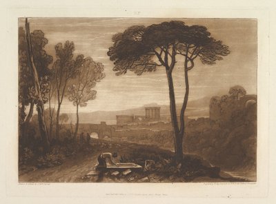 Cena no Campagna Liber Studiorum, parte VIII, placa 38, 1 de fevereiro de 1812. de Joseph Mallord William Turner