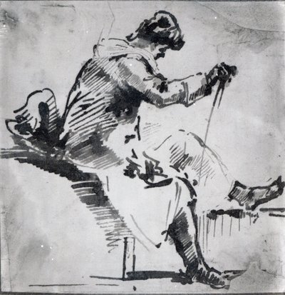 Homem sentado (wc no papel) de Joseph Mallord William Turner