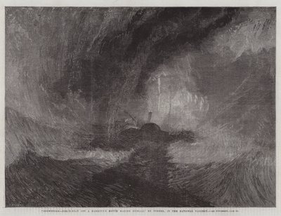 Tempestade de neve, barco a vapor fora da boca de um porto fazendo sinais, na National Gallery de Joseph Mallord William Turner