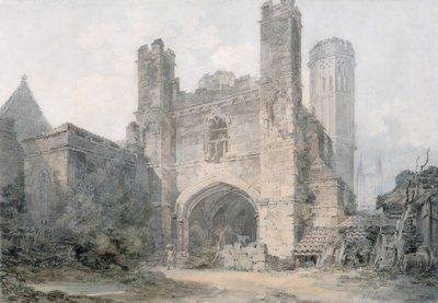 St. Augustine&39;s Gate, Canterbury, c.1797 (w - c sobre lápis em papel tecido) de Joseph Mallord William Turner
