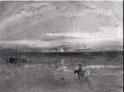 Pôr-do-sol (aquarela) (foto a p/b) de Joseph Mallord William Turner