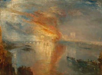 A Queima das Casas dos Lordes e dos Comuns, 16 de outubro de 1834, 1835. de Joseph Mallord William Turner