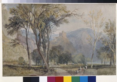 A Marxburg (aguarela sobre papel branco preparada com uma lavagem cinzenta) de Joseph Mallord William Turner