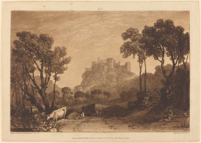 O castelo acima dos prados de Joseph Mallord William Turner and Charles Turner