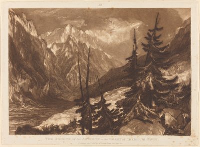 A Fonte do Arveron de Joseph Mallord William Turner and Henry Edward Dawe