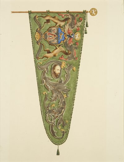 Banner of the Merchant Taylors, inscrito "Concordia Parvae Res Crescunt de Joseph Manning