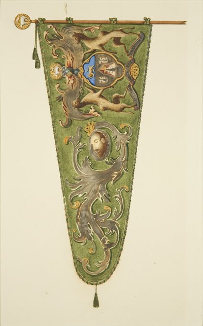 Banner of the Merchant Taylors, inscrito "Concordia Parvae Res Crescunt de Joseph Manning