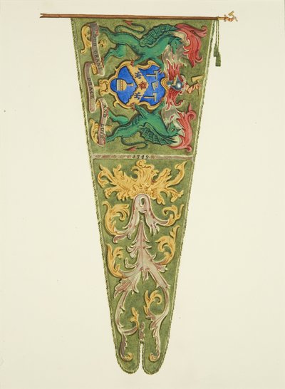 Banner of the Plaisterers [Estucadores], com a inscrição "Deus conceda Paz e Amor". de Joseph Manning