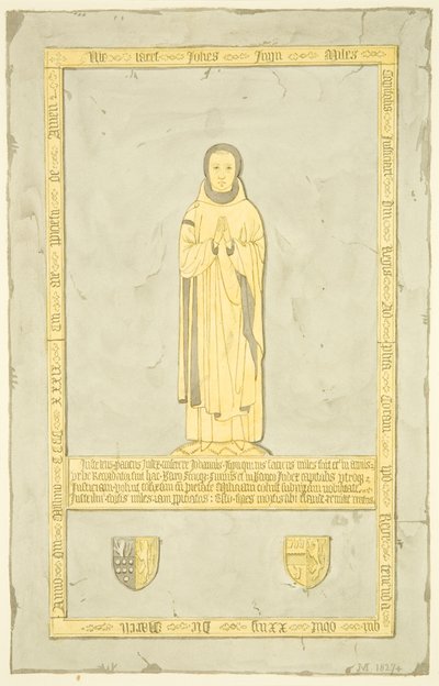 Latão de Sir John Inyn em St Mary Redcliffe (aguarela sobre papel) de Joseph Manning