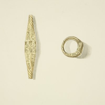 Gold Ring, c.1825 (lápis e aguarela sobre papel) de Joseph Manning