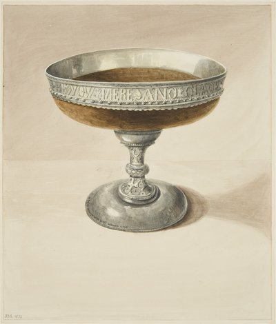 Mazer Bowl e Tazza, unidos (aguarela sobre papel) de Joseph Manning