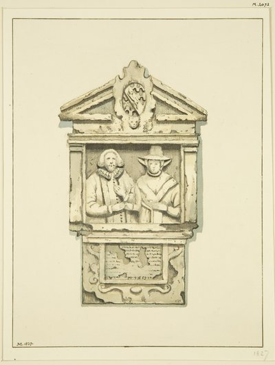 Monumento no adro da igreja de São Tomás (aguarela sobre papel) de Joseph Manning