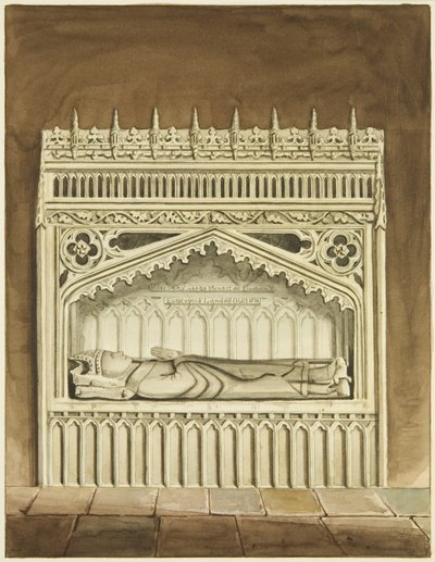 Monumento de Miles Salley, Bispo de Llandaff, perto do altar de São Marcos (aguarela sobre papel) de Joseph Manning