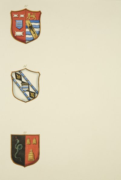 Brasões monumentais na Igreja de Santo Agostinho (aguarela sobre papel) de Joseph Manning