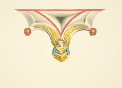 Uma das cúspides do Túmulo de Canynges em St Mary Redcliffe (aguarela sobre papel) de Joseph Manning