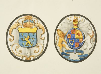 Vidro manchado numa das janelas norte da Igreja de São João (aguarela sobre papel) de Joseph Manning