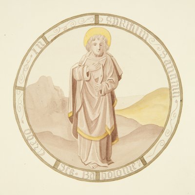 Vidro manchado na janela da capela privada do Palácio do Bispo: São Bartolomeu (aguarela sobre papel) de Joseph Manning