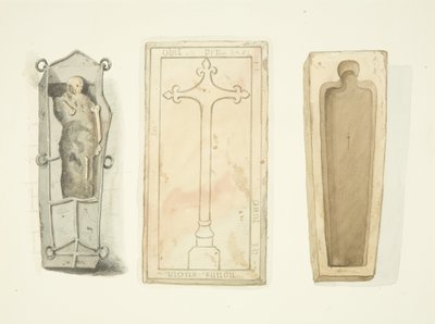 Túmulo de "O Grito do Inferno" na Catedral de Bristol (cobertura de sepulturas e duas sepulturas) de Joseph Manning