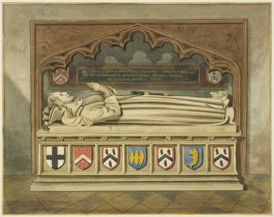 Túmulo de Walter Frampton na Igreja de São João (aguarela sobre papel) de Joseph Manning