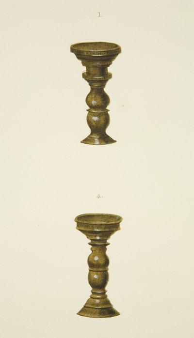 Dois dos pilares (pregos) antes da troca (aguarela sobre papel) de Joseph Manning