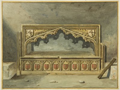 Túmulo desconhecido na cripta da Igreja de São João (aguarela sobre papel) de Joseph Manning