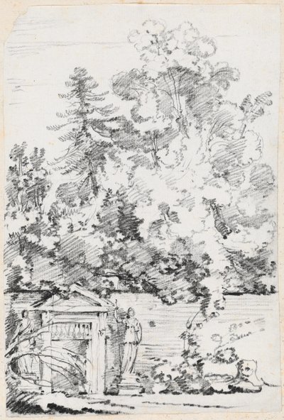 Entrada para um jardim murado de Joseph Marie Vien