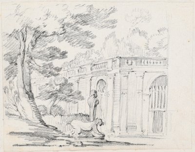 Loggia e estatuária em um jardim italiano de Joseph Marie Vien