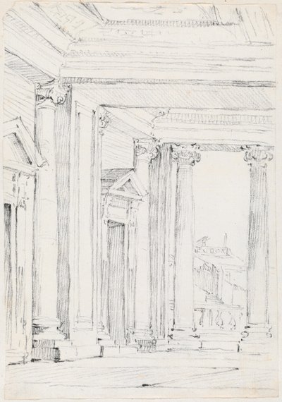 Pórtico do Palazzo Nuovo, no Campidoglio de Joseph Marie Vien